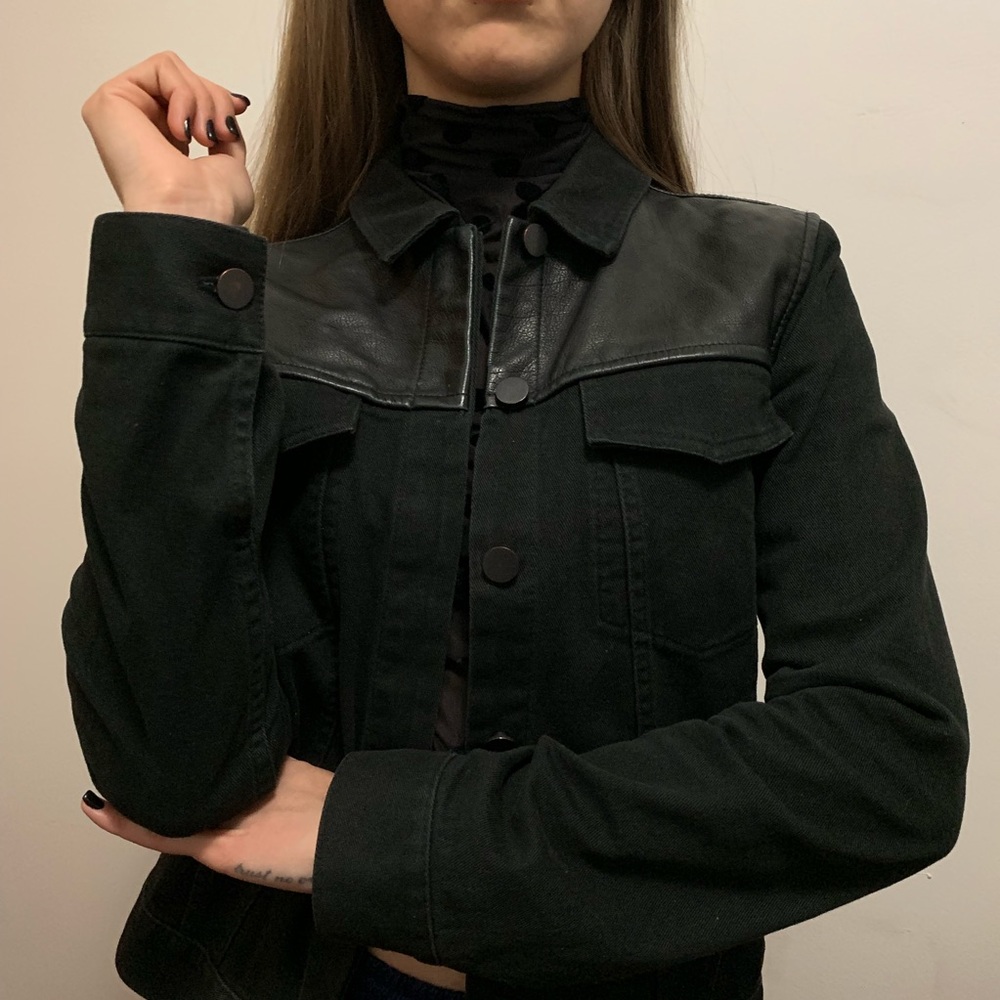 T by Alexander Wang Denim and Leather Jacket